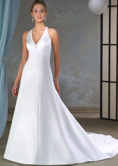 Orifashion HandmadeModest Simple Halter Wedding Dress BO005