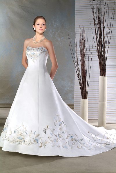 Handmade Modest Traditional Embroidered Wedding Dress BO007