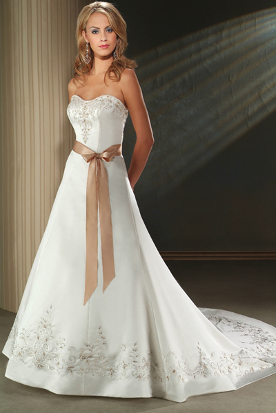 Handmade Modest Embroidered Wedding Dress BO013