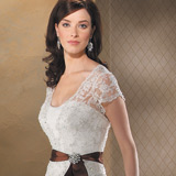 Orifashion HandmadeModest Wedding Dress with Short Sleeves BO019