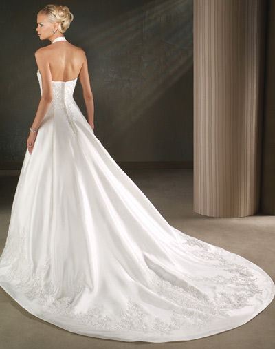 Orifashion HandmadeModest Halter Wedding Dress BO024