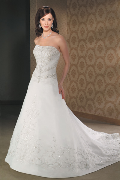 Modest Embroidered Bridal Gown / Wedding Dress BO031 - Click Image to Close