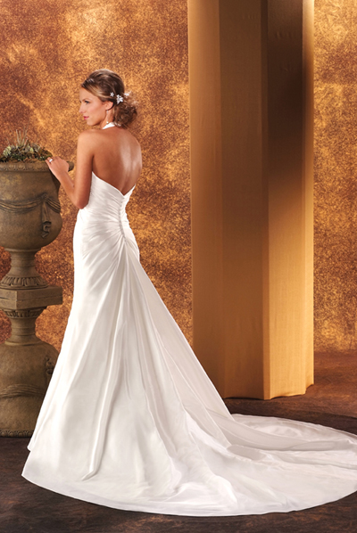 Modest Halter Bridal Gown / Wedding Dress BO086 - Click Image to Close