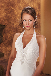 Modest Halter Bridal Gown / Wedding Dress BO086