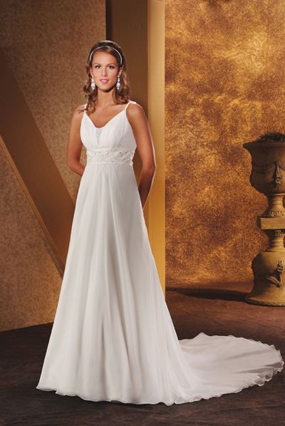 Handmade Modest Silk Chiffon Wedding Dress BO104
