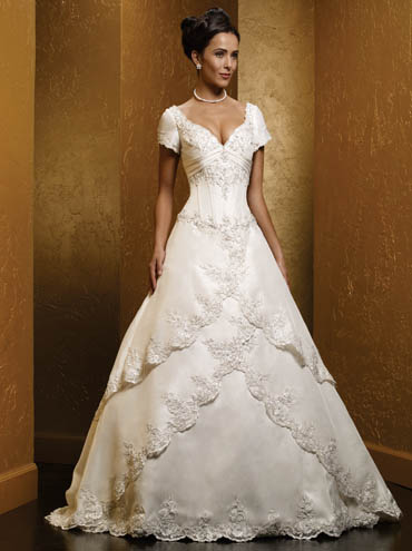 Handmade Modest Princess Style Wedding Dress BO300