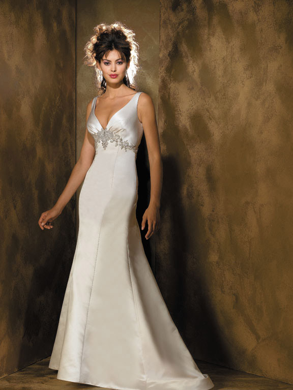 Handmade Simple Elegant Wedding Dress with Shoulder Strap AL022