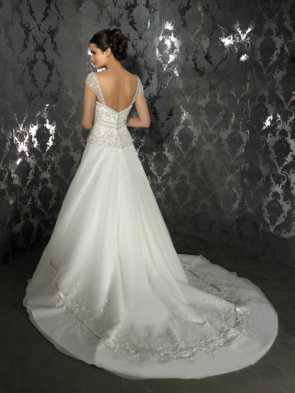 Orifashion HandmadeModest Embroidered and Beaded Wedding Dress A