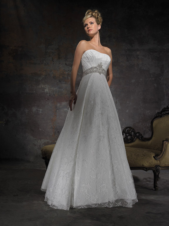 Orifashion HandmadeRomantic Lace Empire Wedding Dress AL136