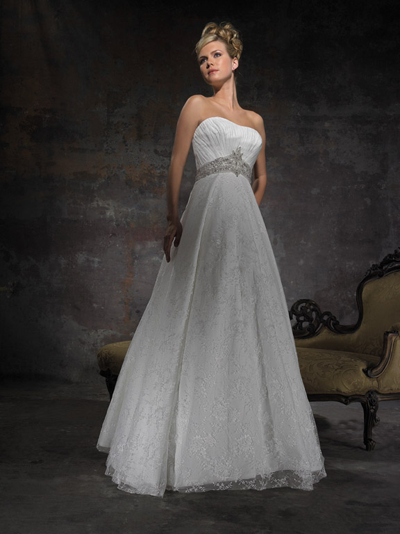 Handmade Romantic Lace Empire Wedding Dress AL136