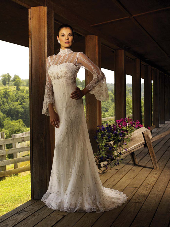 Handmade Modest Traditional Lace Wedding Dress BO154