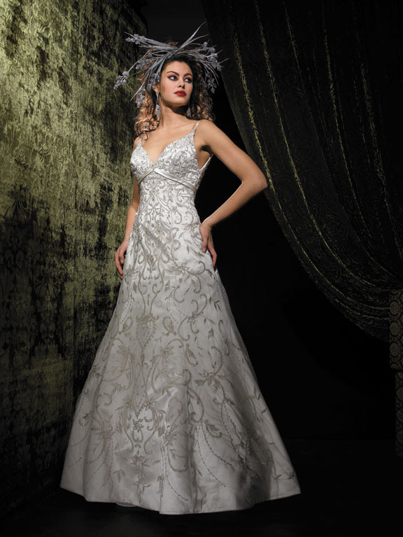 Handmade Traditional Embroidered and Beaded Wedding Dress AL158