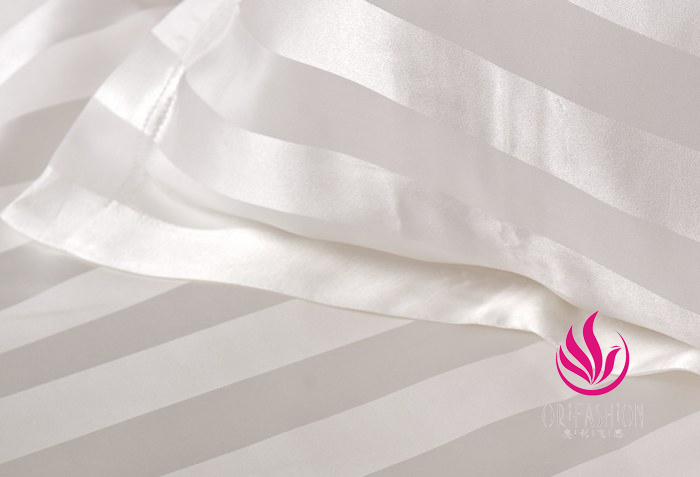 Orifashion Silk Bedding 8PCS Set Jacquard Stripes Queen Size BSS