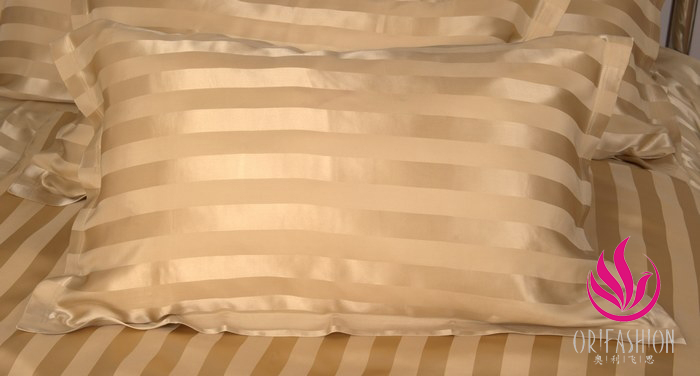 Orifashion Silk Bedding 4PCS Set Jacquard Stripes King Size BSS0