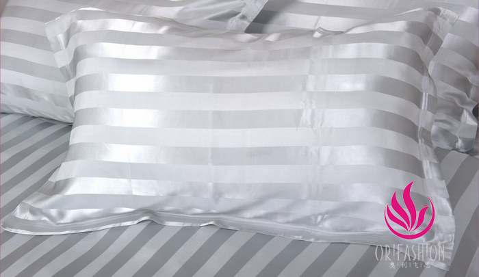 Orifashion Silk Bedding 4PCS Set Jacquard Stripes Queen Size BSS