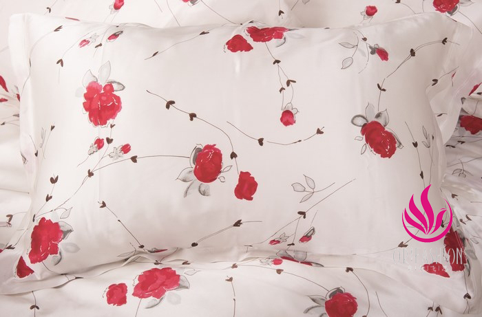 Orifashion Silk Bedding 8PCS Set Printed Floral Patterns Queen S - Click Image to Close