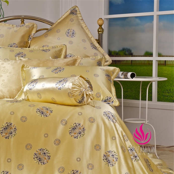 Seamless Orifashion Silk Bedding 4PCS Set Printed Pattern Queen