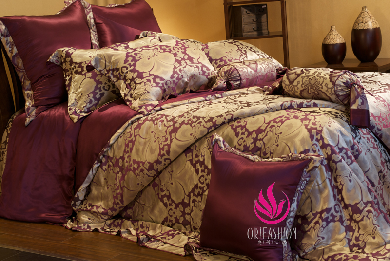 Seamless Orifashion Silk Bedding 8PCS Set Queen Size BSS057B