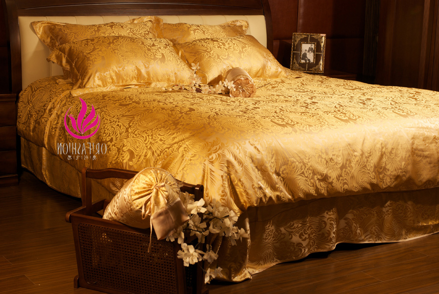 Seamless Jacquard Orifashion Silk Bedding 4PCS Set King Size BSS