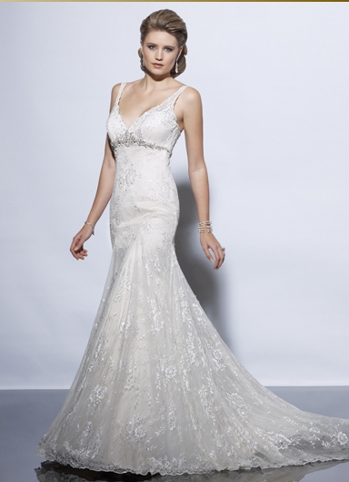 Orifashion HandmadeWedding Dress_ V-neckline DC013