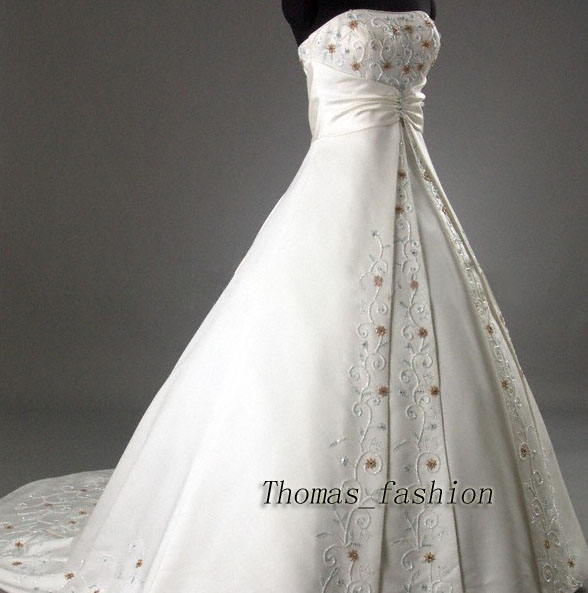 Embroidered Strapless A-Line Bridal Gown / Wedidng Dress EG01 Embroidered Strapless A-Line Bridal Gown / Wedidng Dress EG01