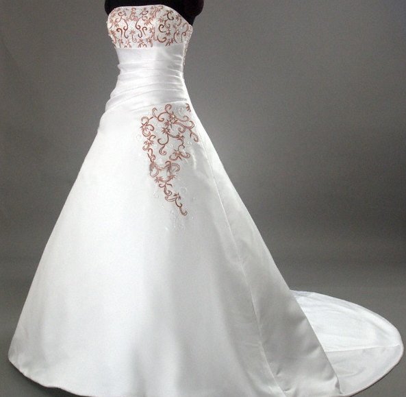 Handmade Modest Embroidered Wedding Dress BO015