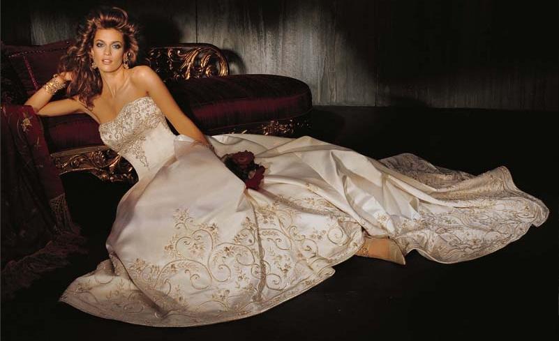 Handmade Luxury Embroidered and Swarovski Beaded Bridal GownEG06