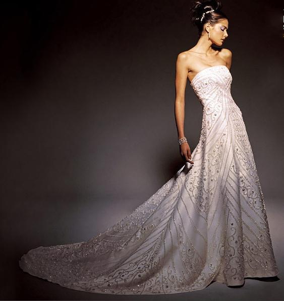 Handmade Luxury Embroidered and Swarovski Beaded Bridal GownEG09