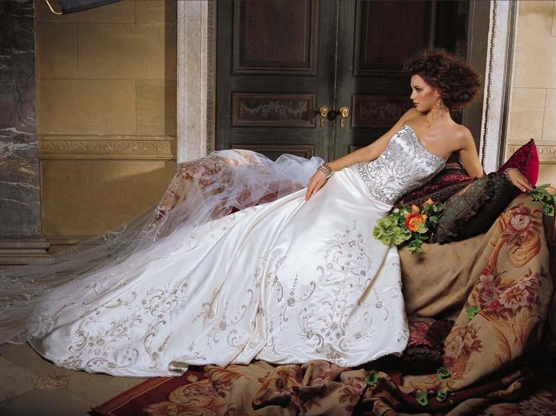 Handmade Luxury Embroidered and Swarovski Beaded Bridal GownEG25