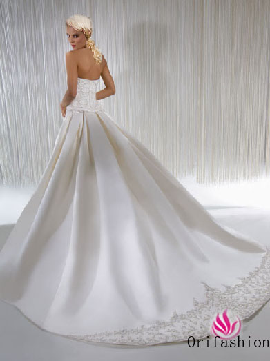 Embroidered Strapless A-Line Bridal Gown / Wedding Dress EG30 - Click Image to Close