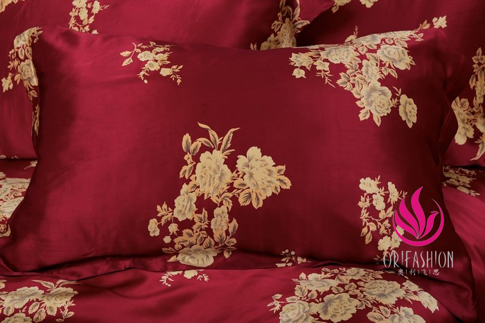 Orifashion Silk Pillow Sham Printed Floral Patterns (set of 2) S