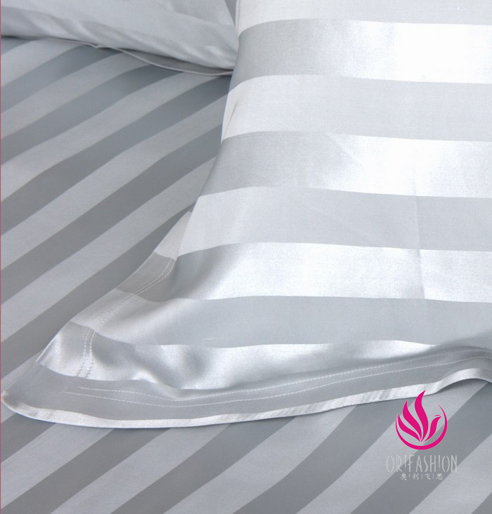 Orifashion Silk Pillow Sham Jacquard Stripes Patterns (set of 2)